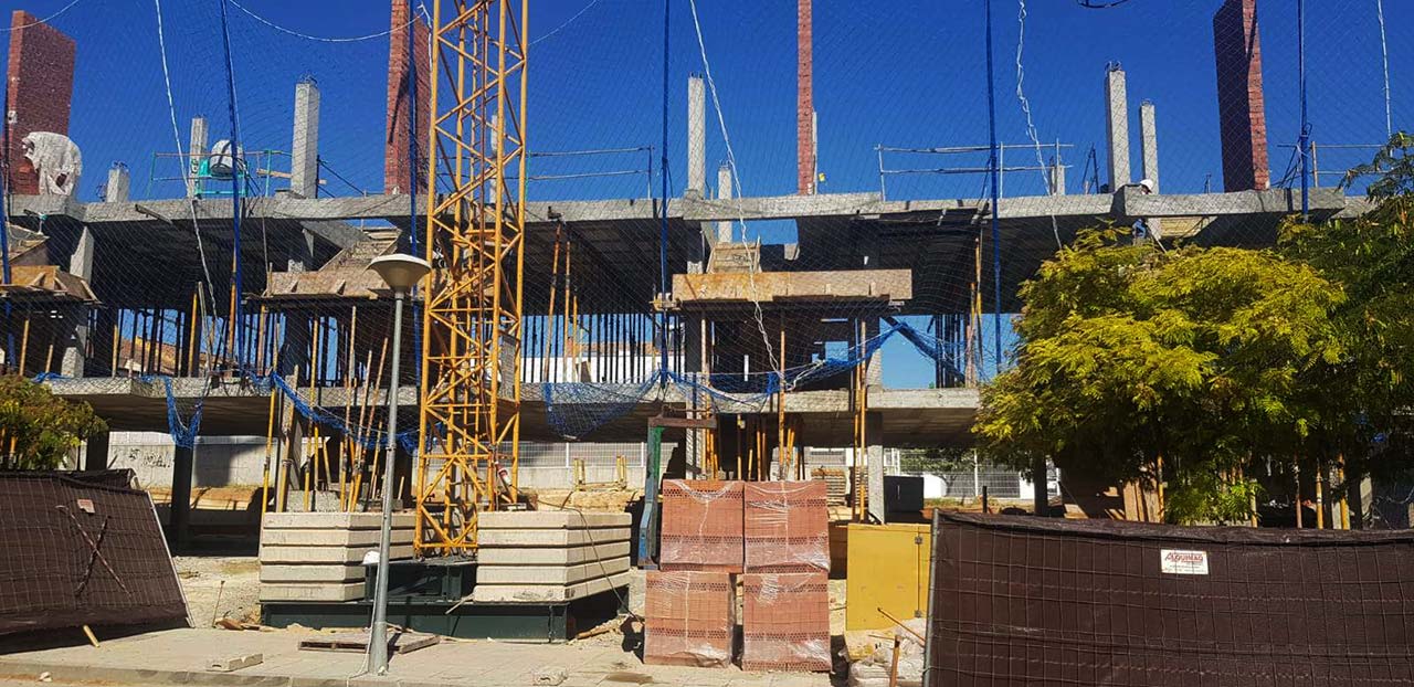 Avances de las obras de la promoción inmobiliaria ABU Mairena (Mairena del Aljarafe)