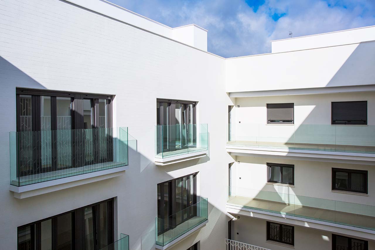 Patio central de la promoción de obra nueva en Santa Clara - Sevilla Centro