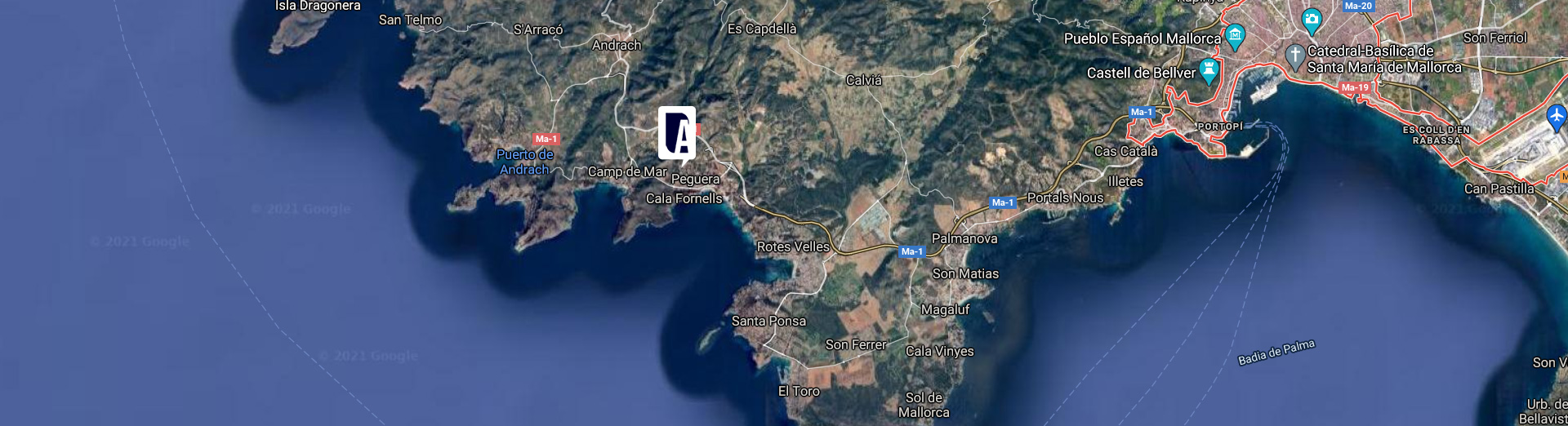 Localización de las villas de lujo de Mallorca de Grupo ABU