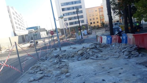 Obras en la trasversal de Cádiz