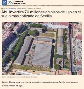 Diario Expansión: "Abu invertirá 70 millones en pisos de lujo en el suelo más cotizado de Sevilla" - 11/11/22