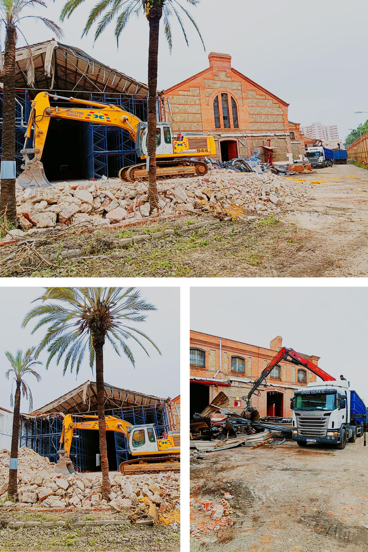 Obras de demolición en los depósitos de tabacos de Cádiz